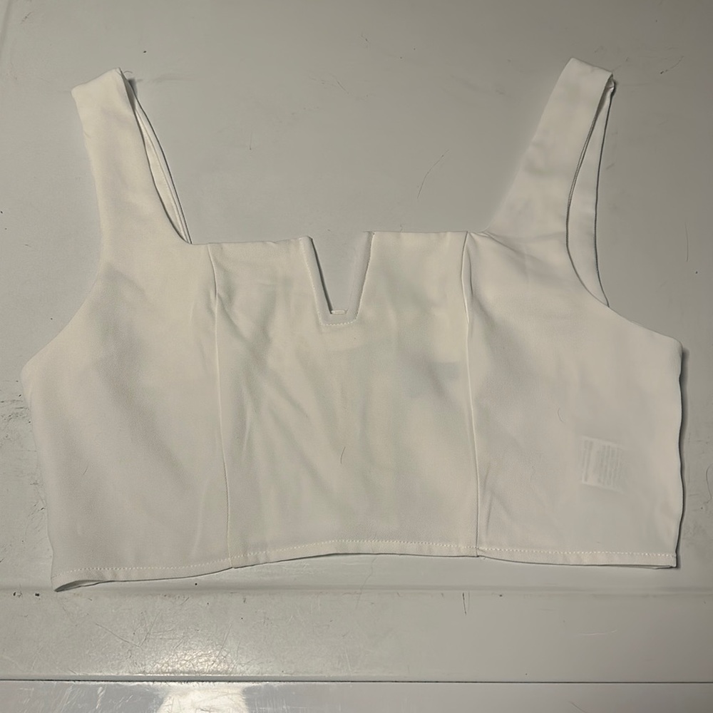 cropped white tank top